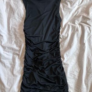 Forever 21 Elegant Black Ruched Dress